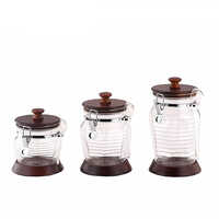 Holar Taiwan Made Kitchen Storage Jar with Rubber Wood And  Acrylic