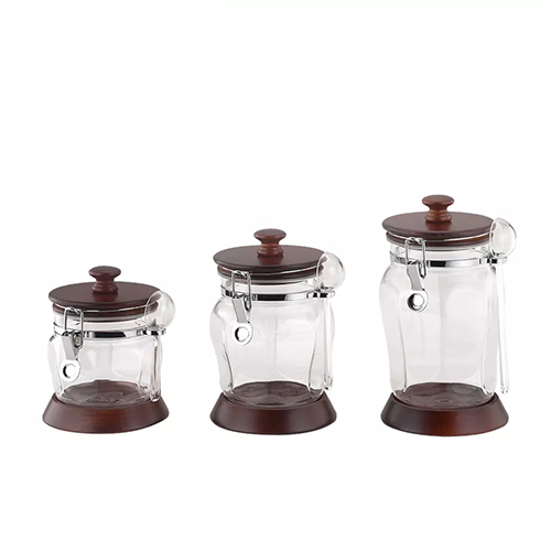 Holar Taiwan Made Plastic Airtight Canister with Wooden Lid