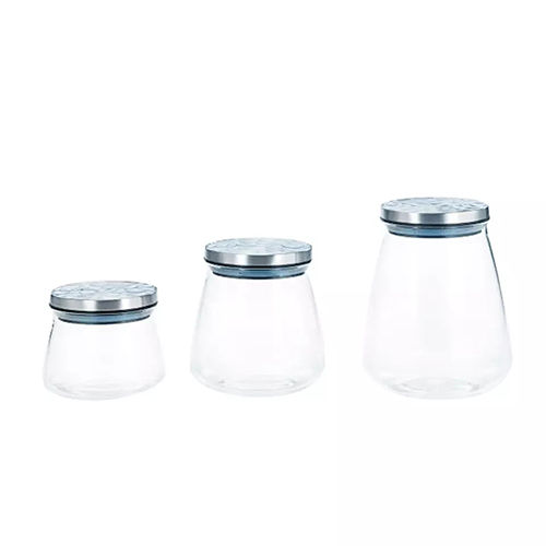 Holar Taiwan Made Stylish Silver Color Airtight Canister with Acrylic