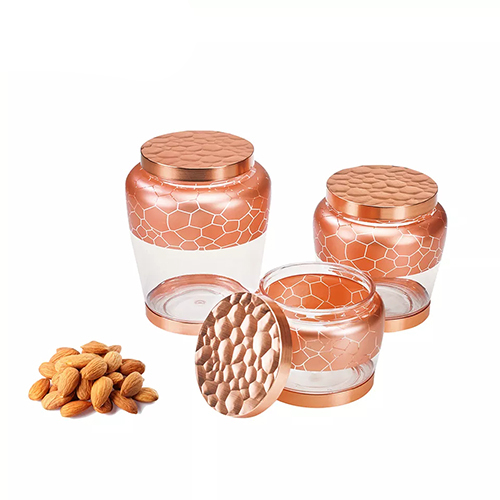 Holar Taiwan Made Rose Gold Silver Airtight Canister Set for Food Storage