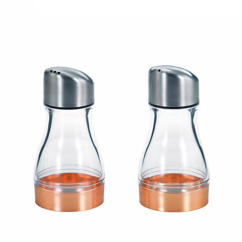 Holar Taiwan Made Rose Gold Oil Vinegar Cruet Set with Salt Pepper Shaker