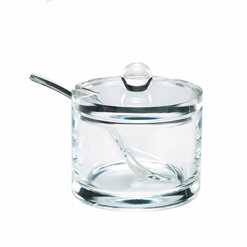 Holar Taiwan Made Durable Crystal Clear Plastic Jam Jar with Acrylic And SpoonPopular