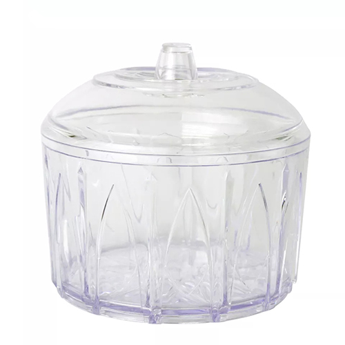 Holar Taiwan Made Durable Crystal Clear Plastic Sugar Bowl with Lid