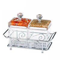 Holar Taiwan Made 2Pcs Dining Table Plastic Spice Jars with Stand