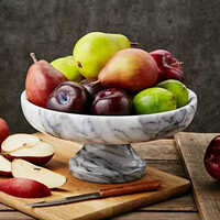 Decorative Marble Fruit Bowl Holder - 10 Inch Diameter, Elegant Design for Home and Hotel Use