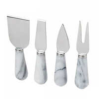 Holar Taiwan Made Premium Set of 4 Marble Cheese Knife Set with Stainless Steel