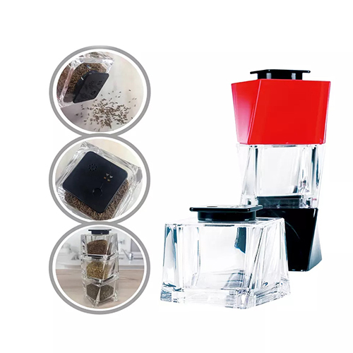 Holar Taiwan Made Premium Square Plastic Spice Shaker with 3 Holes Settings
