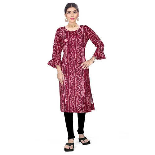 Ladies Designer Printed Cotton Kurti - Cotton Material, Customized Size, Printed Pattern - Daily Wear, Washable Comfort