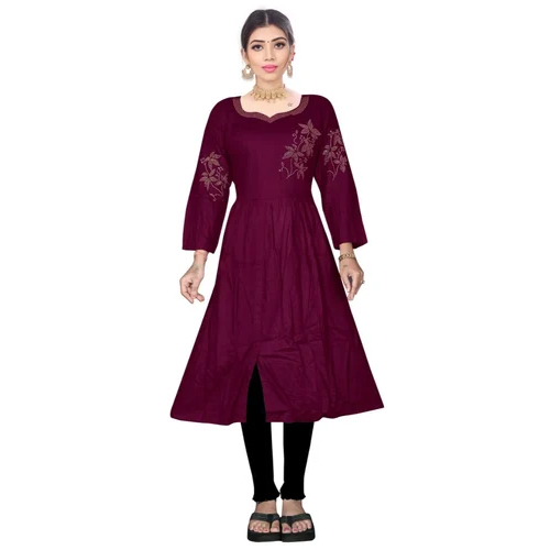 Ladies Rayon Hot Fix Kurti - Rayon Customized Size Printed Pattern | Washable Daily Wear Comfort