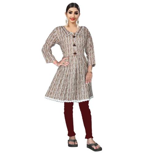 Ladies Cotton Top - 100% Cotton, Customized Size | Available in Various Colors & Printed Patterns