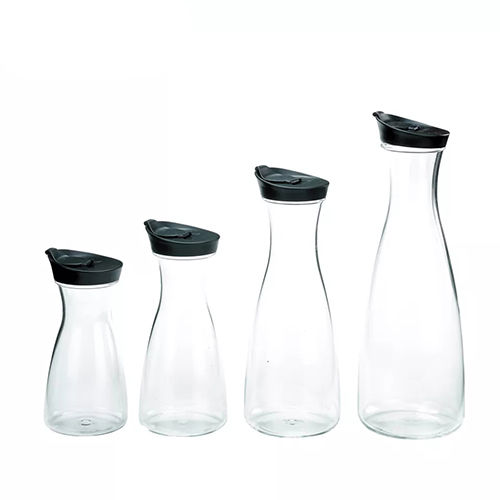 Holar Taiwan Made Clear Plastic Fruit Juice Bottle with Modern Black Lid