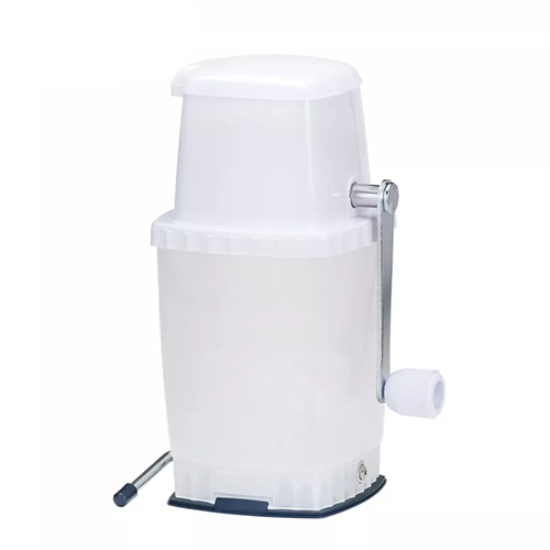 Holar Taiwan Made White Plastic Manual Rotary Ice Crusher with Stainless Steel Blades