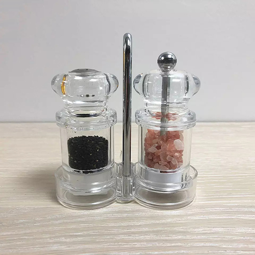 Holar Taiwan Made Clear Acrylic Salt and Pepper Set with Stand By HOLAR INDUSTRIAL INC.