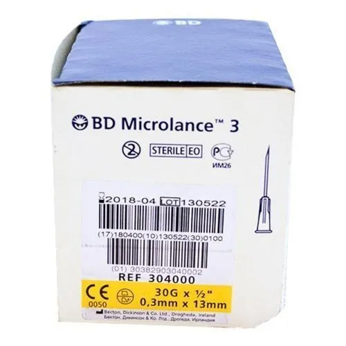 BD Microlance 3 - Stainless Steel Needle, Single Use, Sterilized, Disposable, Non-Recyclable