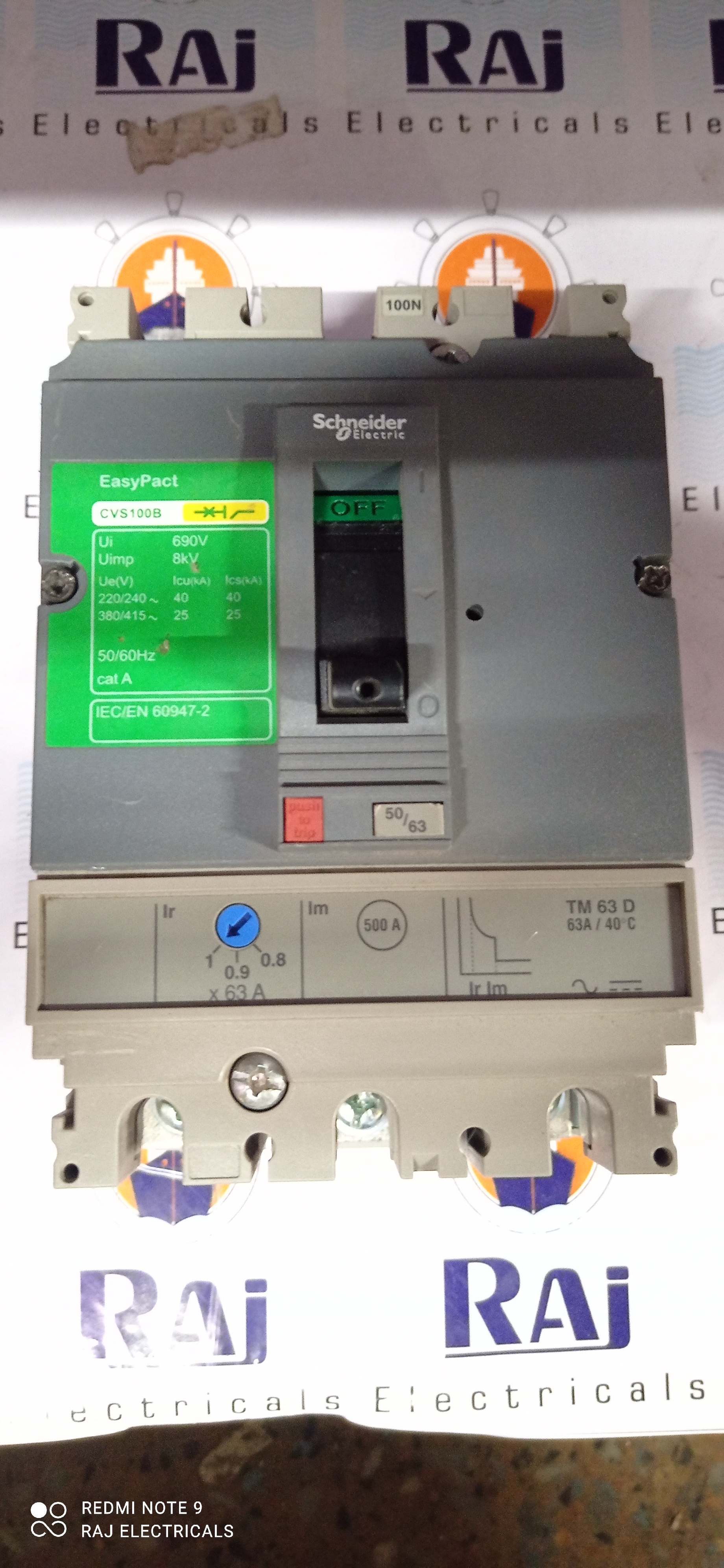 SCHNEIDER (CVS100B) 63A 3P MCCB