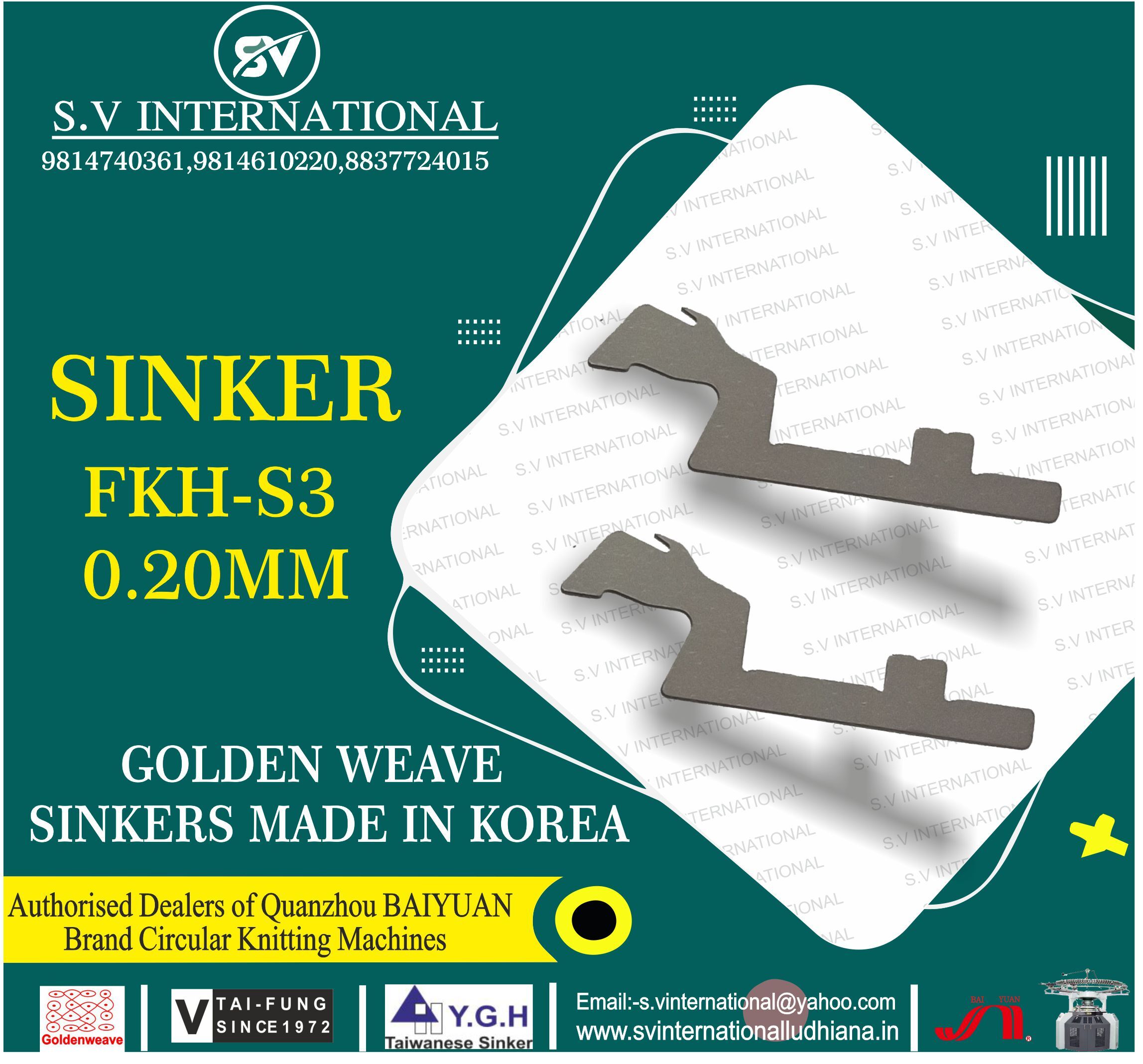 Sinker FKH-S3 0.20MM GOLDEN Weave Brand