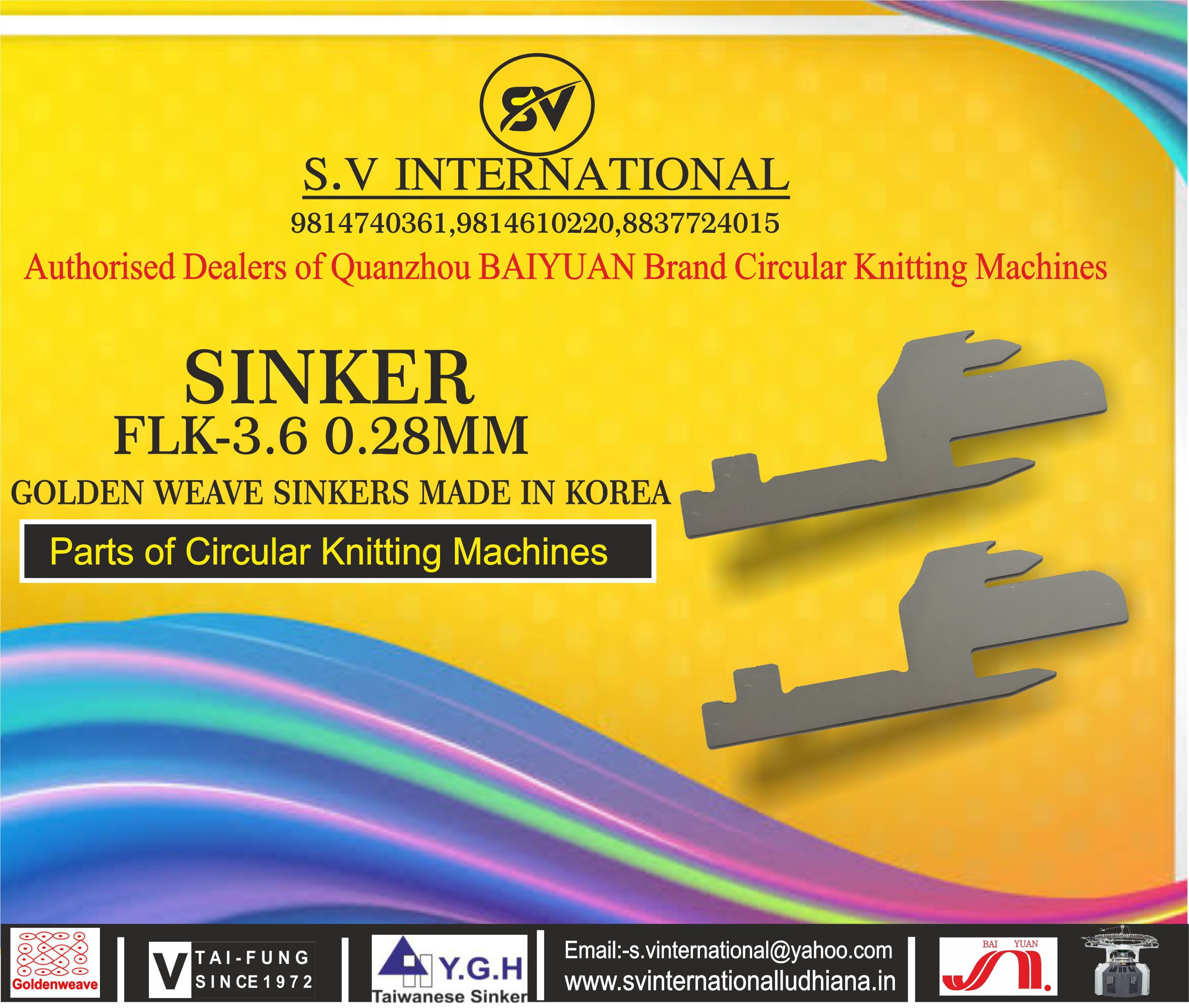 Sinker FLK-3.6 0.28MM GOLDEN Weave Brand