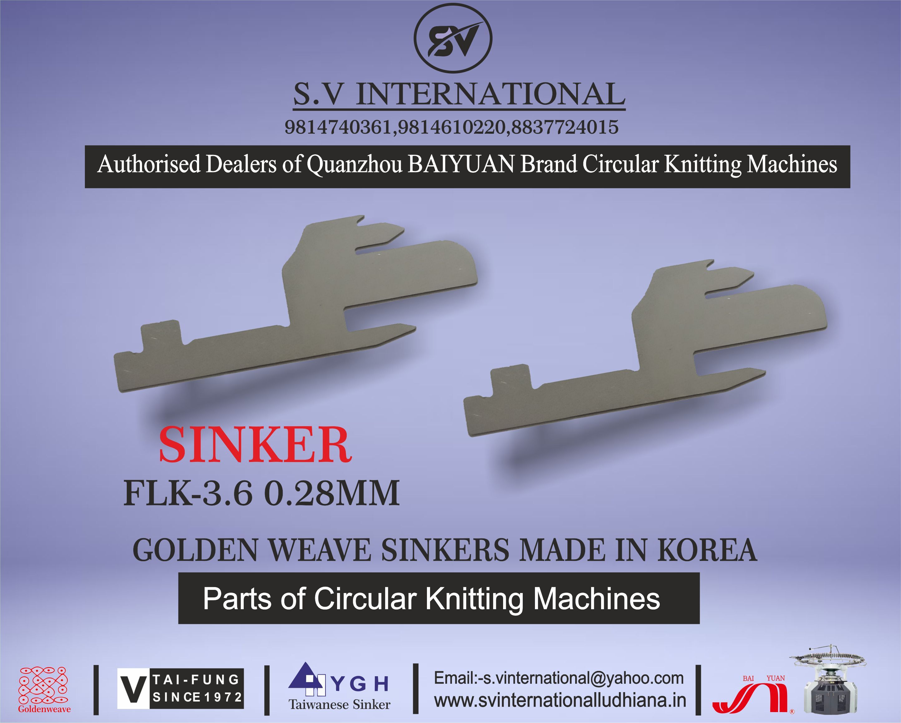 Sinker FLK-3.6 0.28MM GOLDEN Weave Brand