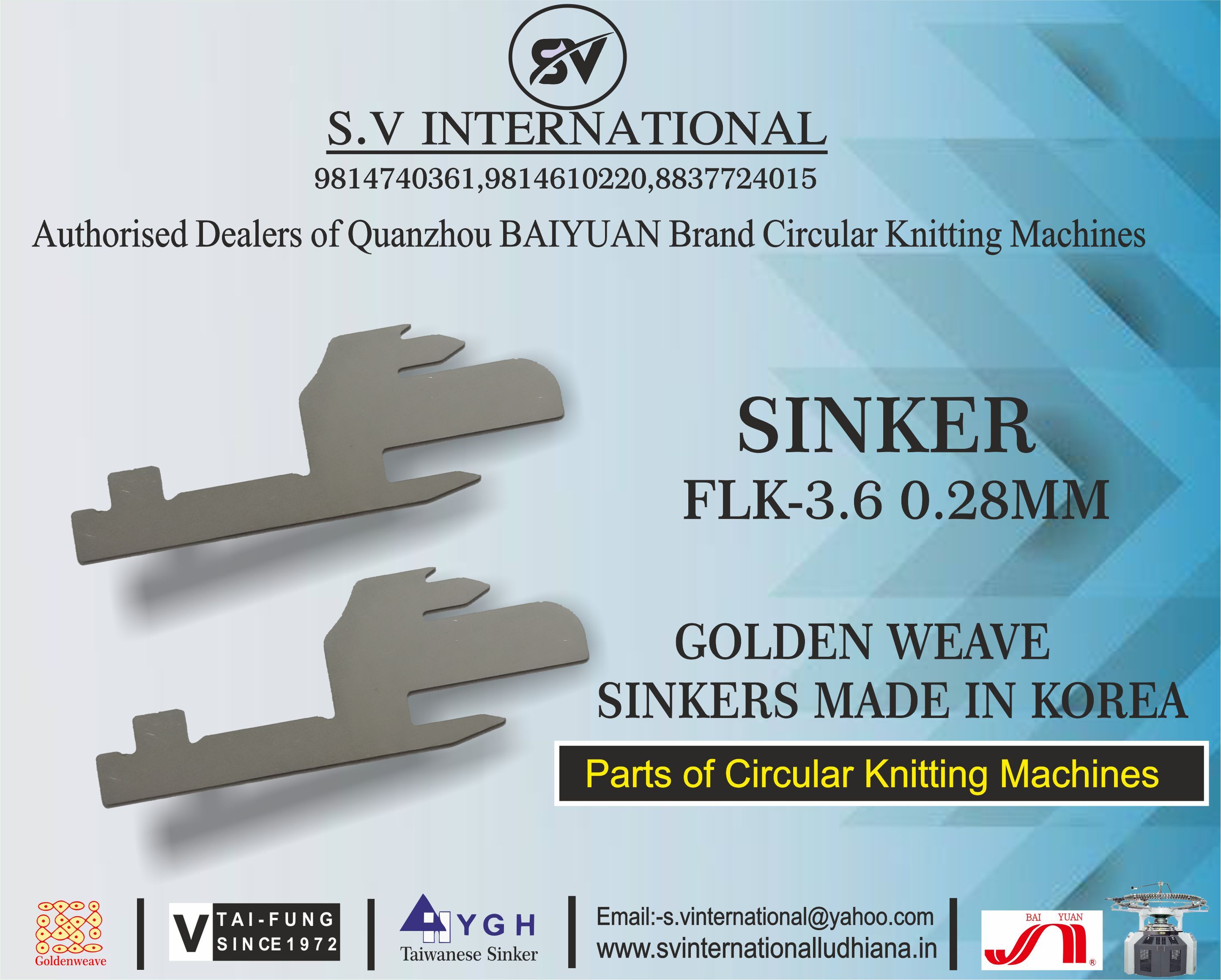 Sinker FLK-3.6 0.28MM GOLDEN Weave Brand