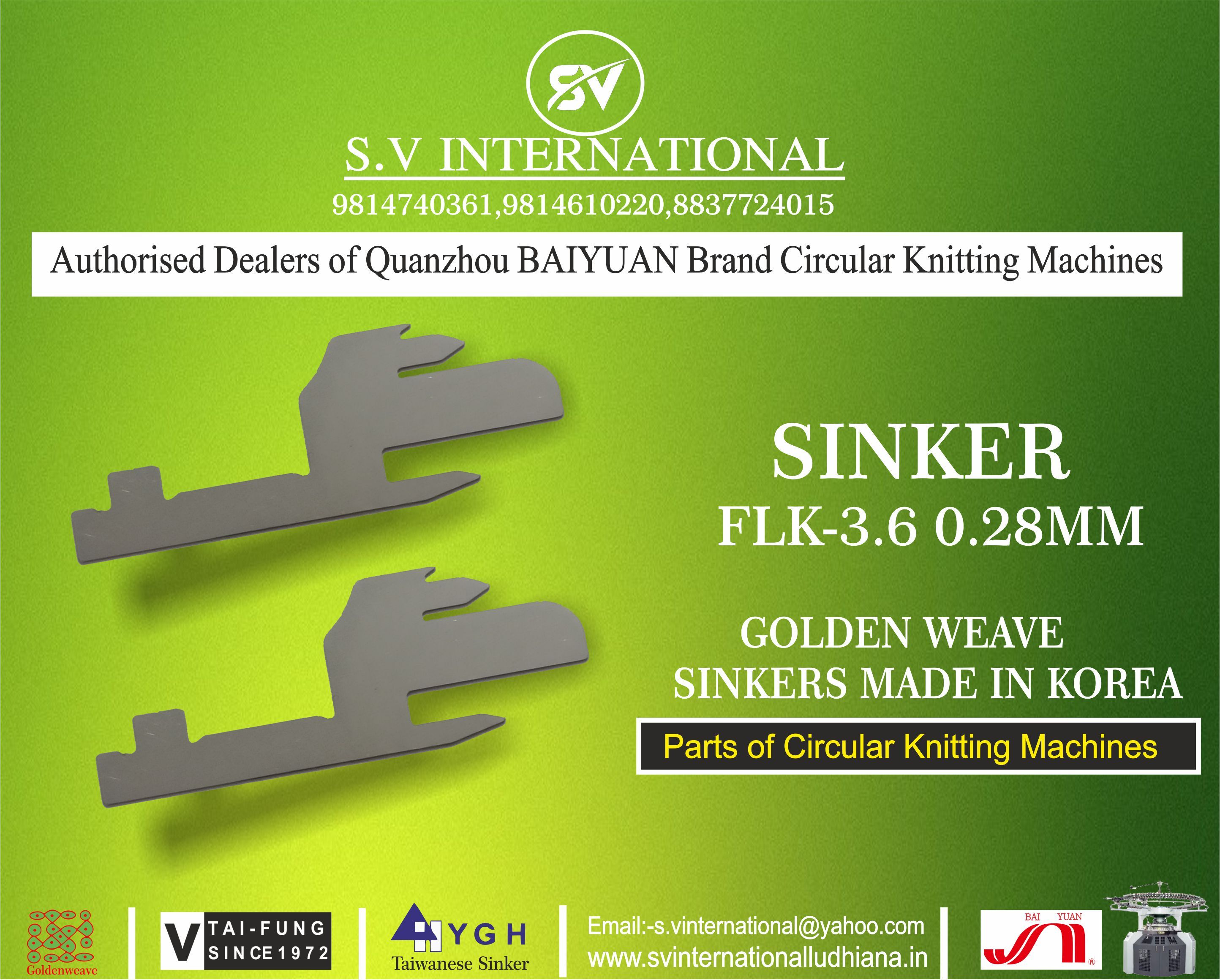 Sinker FLK-3.6 0.28MM GOLDEN Weave Brand