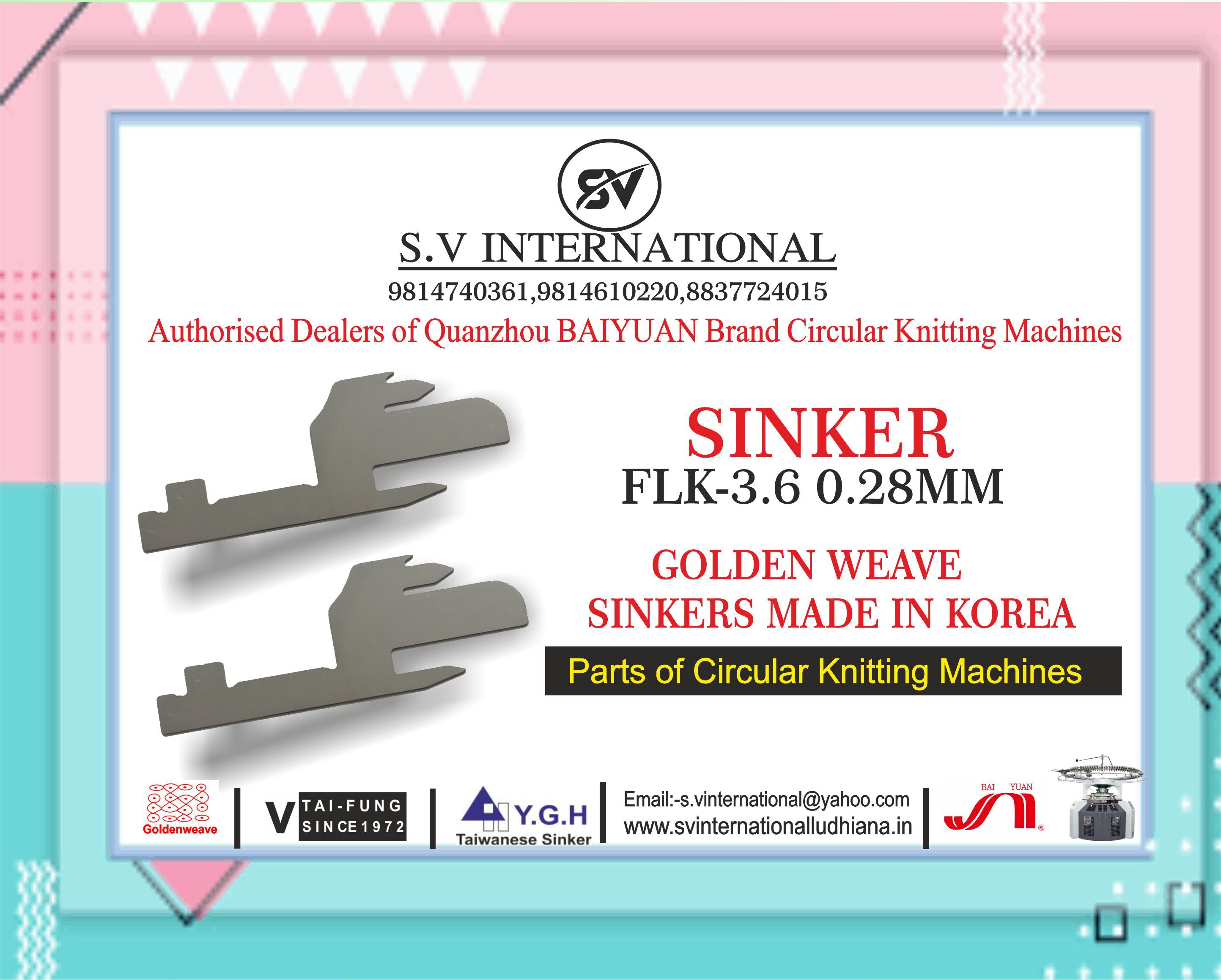 Sinker FLK-3.6 0.28MM GOLDEN Weave Brand