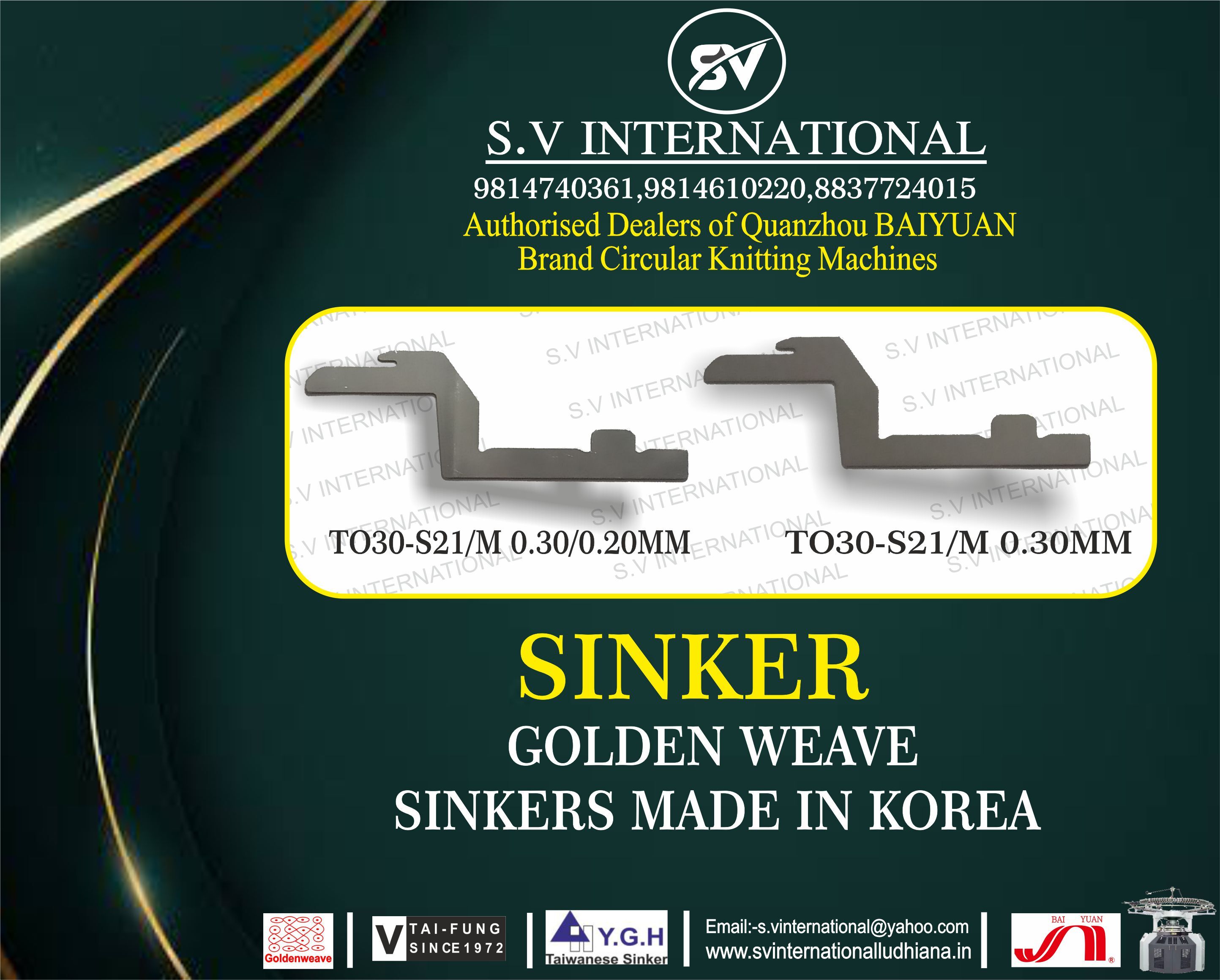 T030-S21/M 0.30/ 0.20MM and T030-S21/M 0.30MM GOLDEN Weave Brand