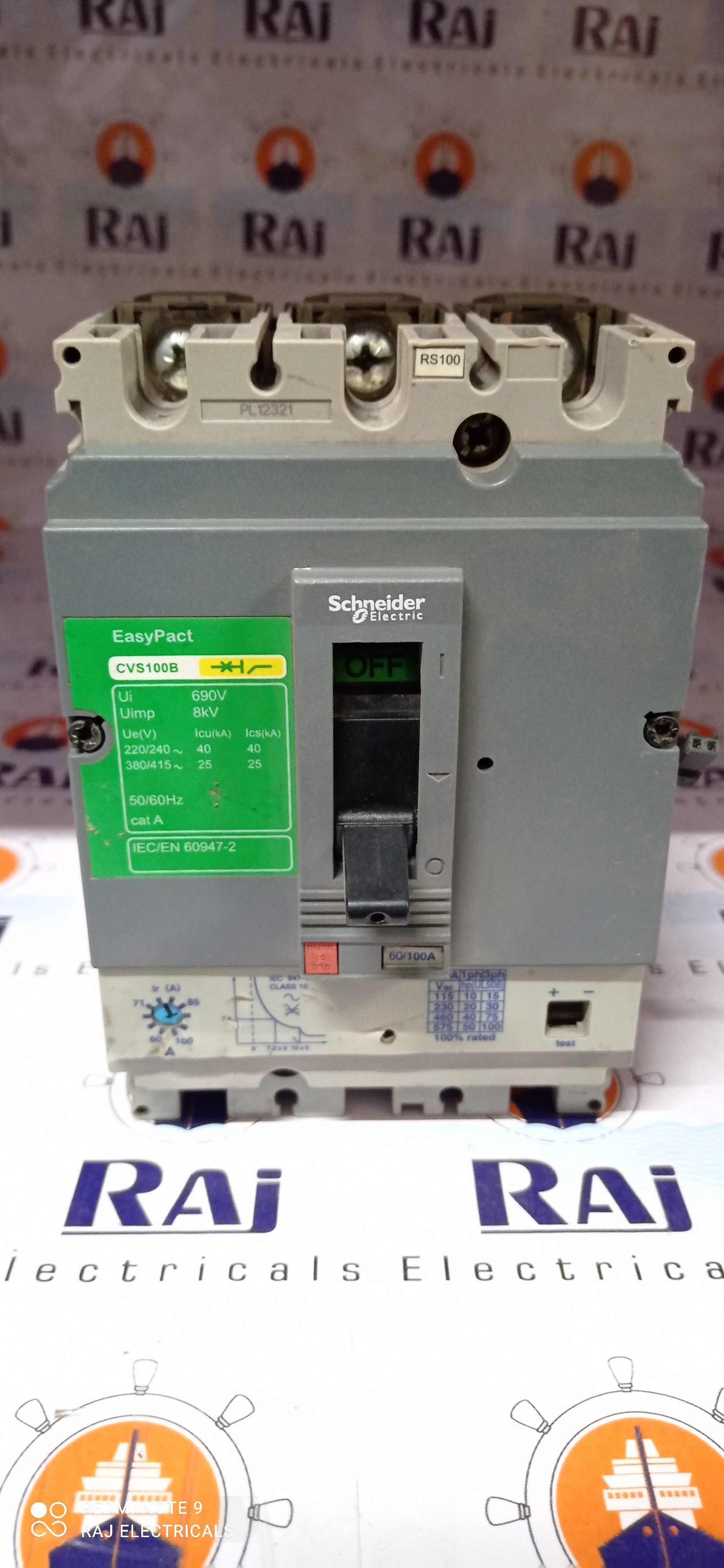 SCHNEIDER (CVS 100B) 100A 3P MCCB