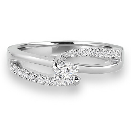 Criss Cross Diamond Wedding Ring In Natural Diamonds 10k White Gold 1 CT