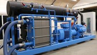 Ammonia Chiller - Copper Cooling Coil, Customizable Water Flow Rate, 50 - 200 Kw Refrigerating Capacity, Low Noise, Electric Motor, Stainless Steel Nozzle, Steel Frame