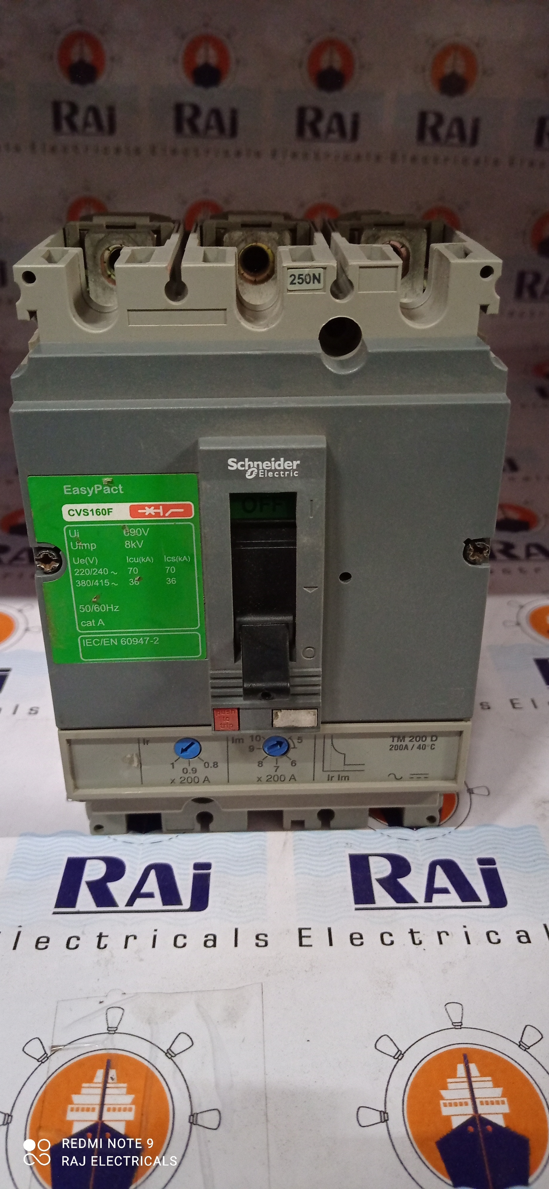 SCHNEIDER (CVS 160F) 200A 3P MCCB