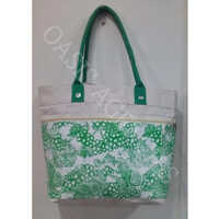 Green Canvas Beach Bag