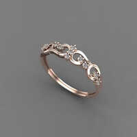 Ladies Diamond Ring - 18k Gold, 11 Real Natural Diamonds | Antique Design, Polished Finish, Lightweight Charm