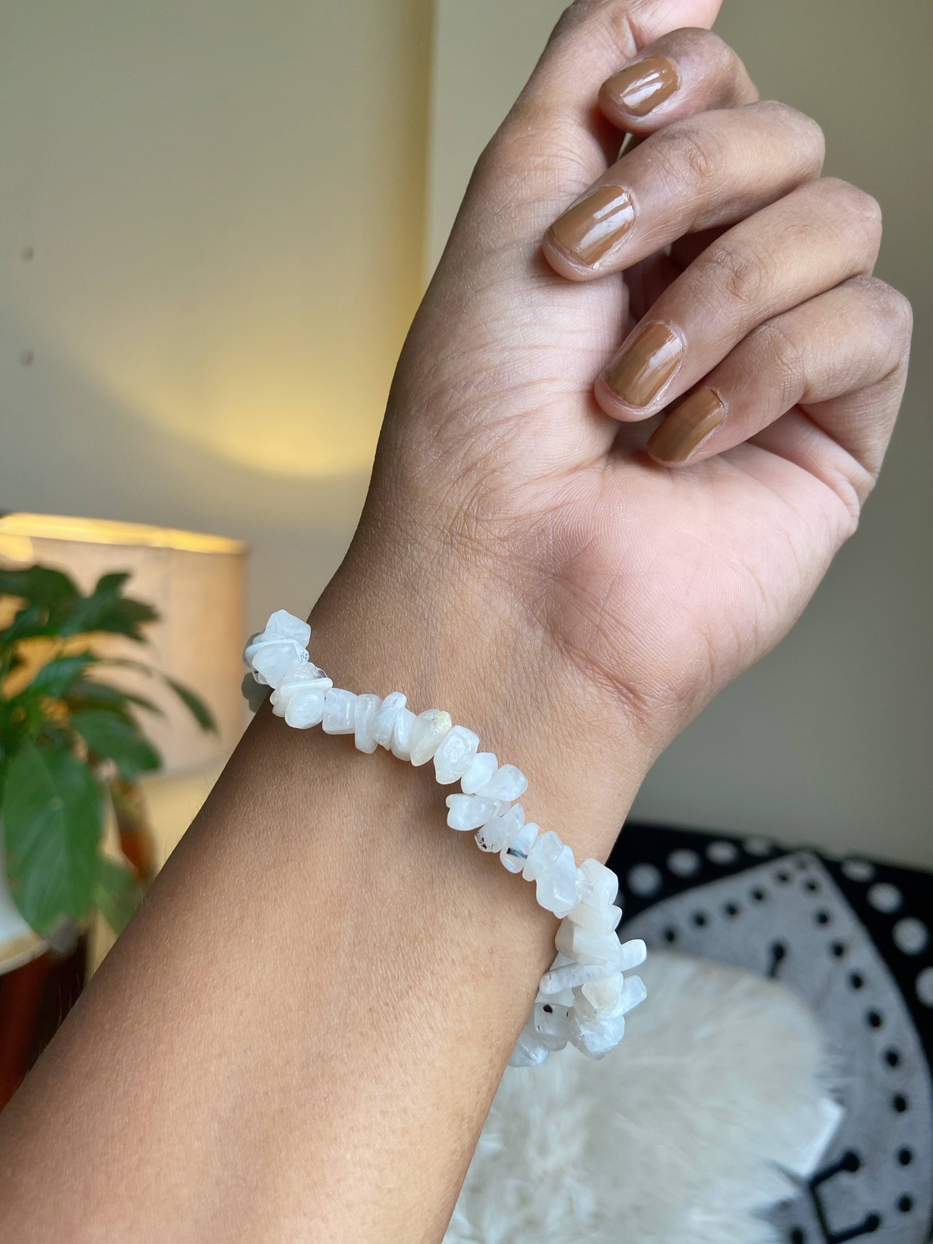 White Moonstone Chips Bracelet