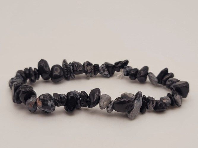 Black Obsidian Chips Bracelet