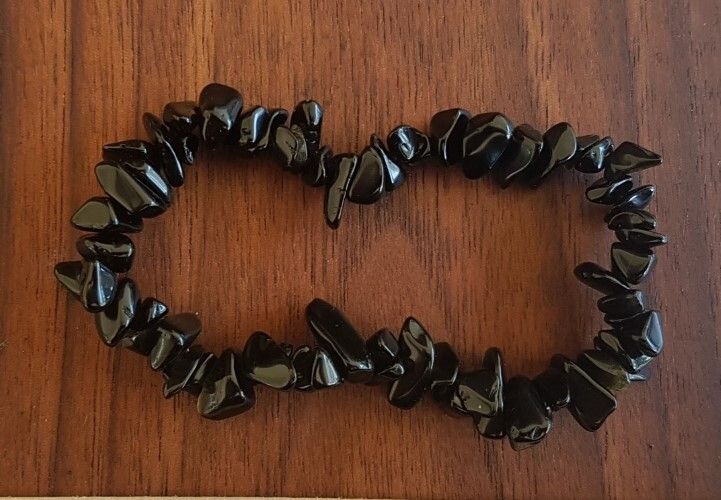 Black Obsidian Chips Bracelet