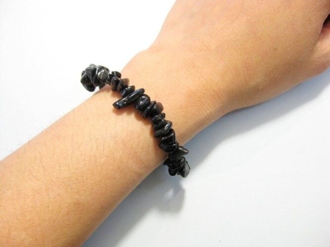 Black Obsidian Chips Bracelet