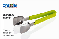 Serving Tong - Stainless Steel + Pp | Multicolour, Long Design For Easy Picking, Bpa Free, Dishwasher Safe, Prevents Spillage While Serving