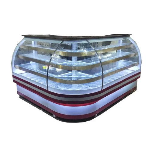 Metal L Shape Dom Glass Bakery Display Counter
