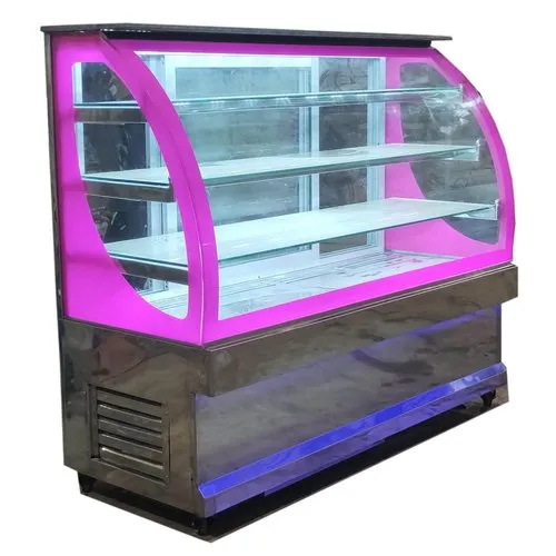 Stainless Steel Bend Glass Cold Display Counter