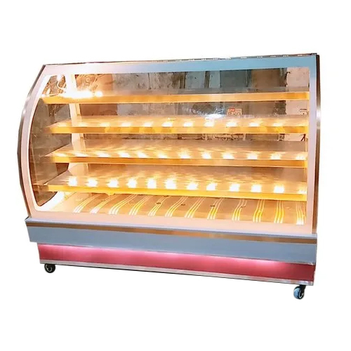 Metal Bend Glass Cake Display Counter