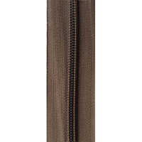 Nylon Bags Zipper - 8 No. Size, Brown Color With Reversible Design | Ideal For Domestic Use, Brown Teeth Color