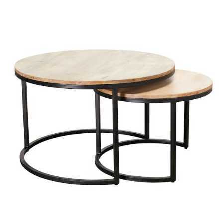 IRON TABLE WITH WOODEN TOP