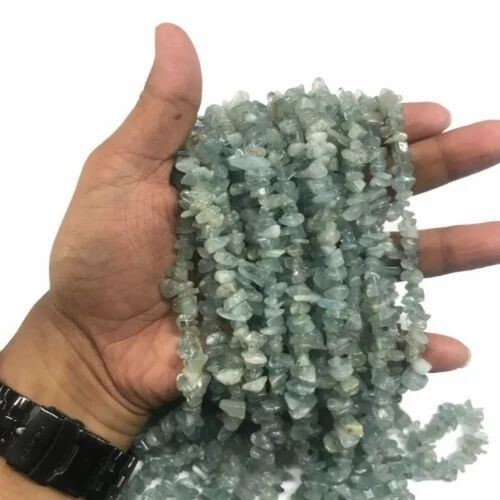 Aquamarine Gemstone Chips Strand