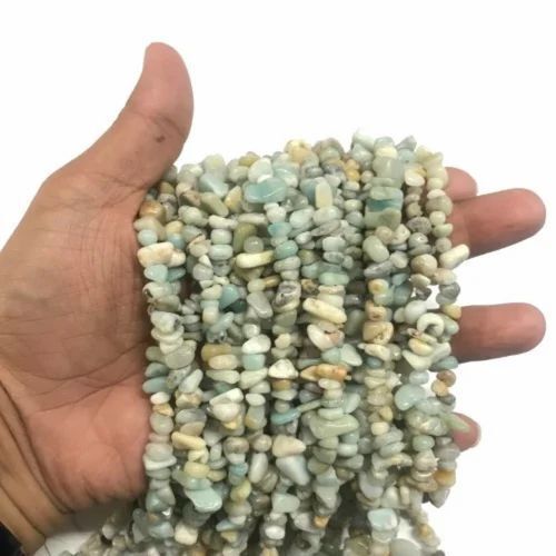 Blue Amazonite Stone Chips Strand