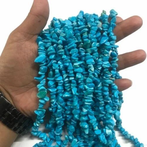 Natural Turquoise Gemstone Chips Beads Strand