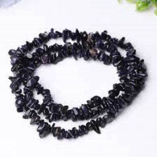 Black Obsidian Gemstone Chips String