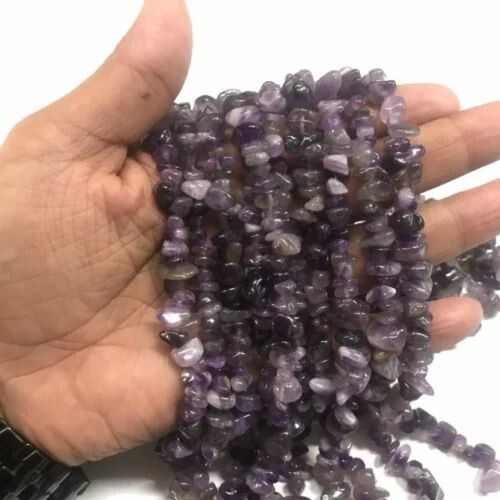 Natural Purple Amethyst Stone Chips Strand