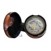 Brass Drum Sundial Calendar Compass Antique Brass Sundial Compass Elliott Bro With Leather Case Camping Hiking Compass