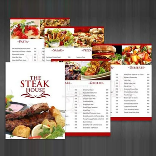 Menu Card Printing Services By RAM PRAKASH PRINTER