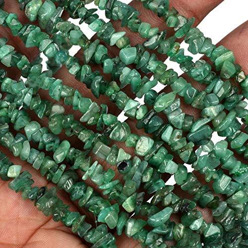 Emerald Gemstone Uncut Nugget Chips Beads Strand